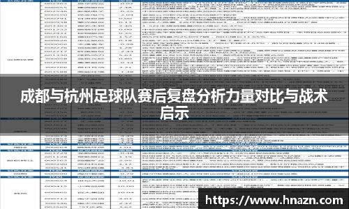 成都与杭州足球队赛后复盘分析力量对比与战术启示